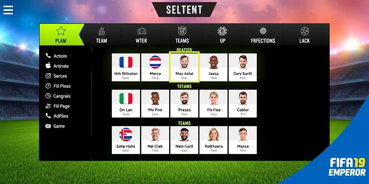 FIFA Manager Emperor Main Screen FIFA Manager Emperor Gameplay Screenshot showing main interface with team selection